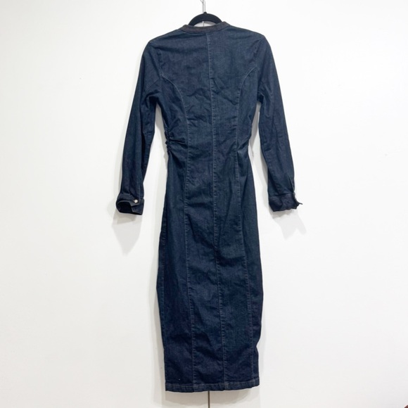 Zara Denim Long Sleeve Button Front Dress Size Medium - Picture 4 of 5